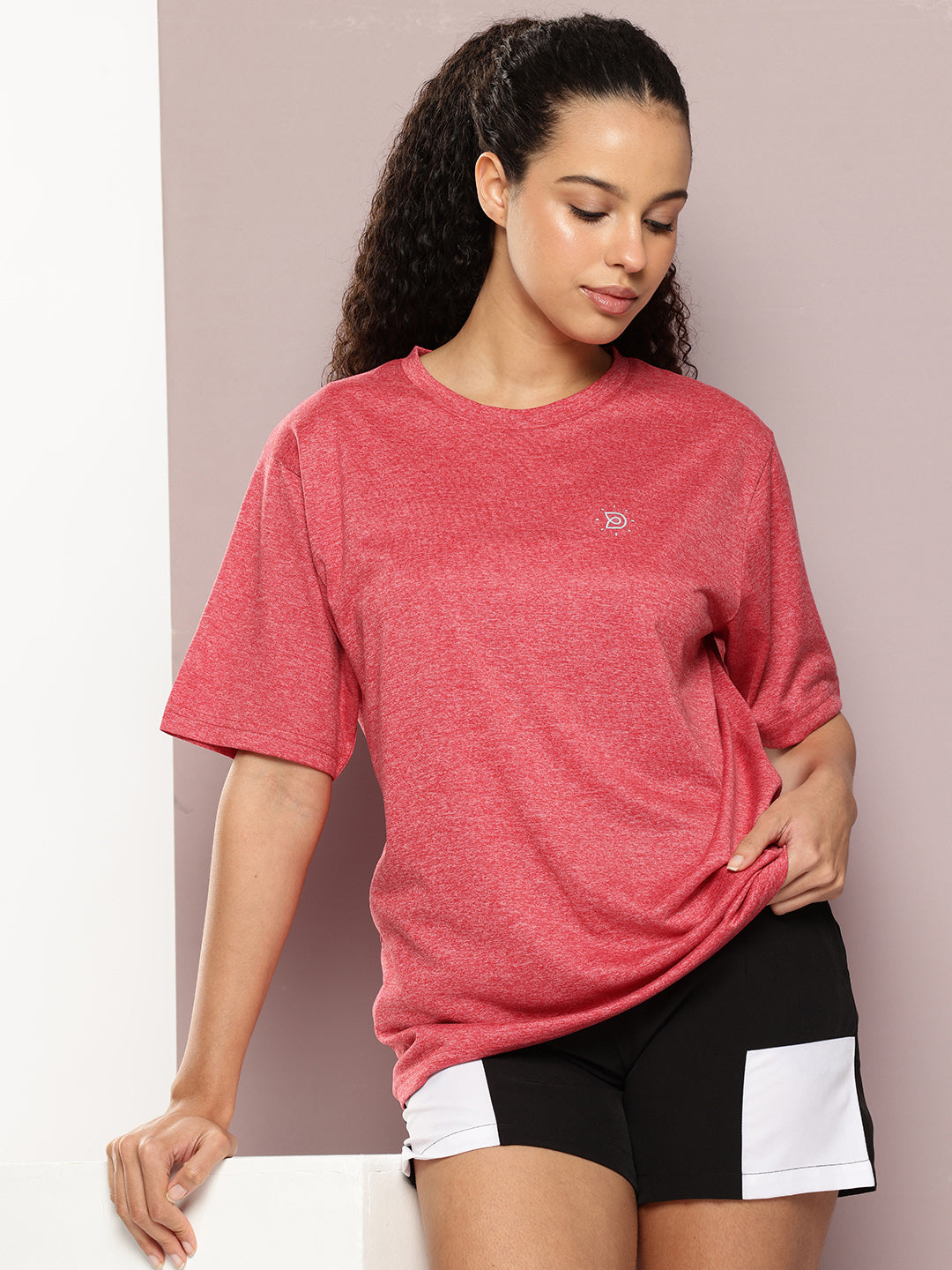 Womens Half Sleeve Round Neck Solid Oversized Fit Tshirts