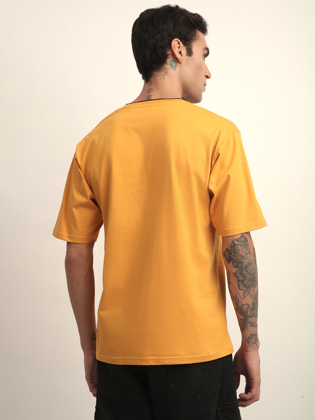 Mens Half Sleeve V-Neck Printed Oversized Fit Tshirts