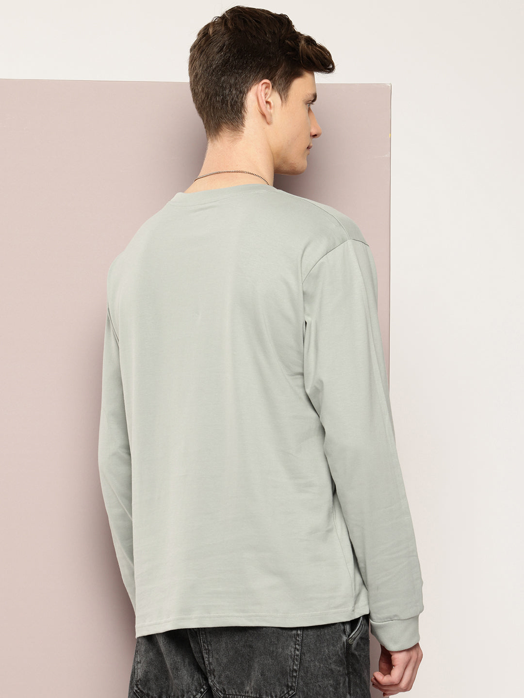 Mens Full Sleeve Round Neck Printed Oversized Fit Tshirts