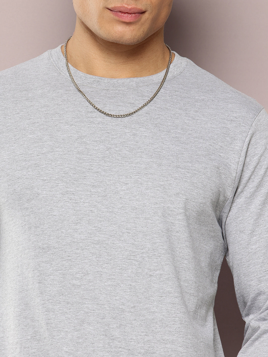 Mens Full Sleeve Round Neck Solid Regular Fit Tshirts