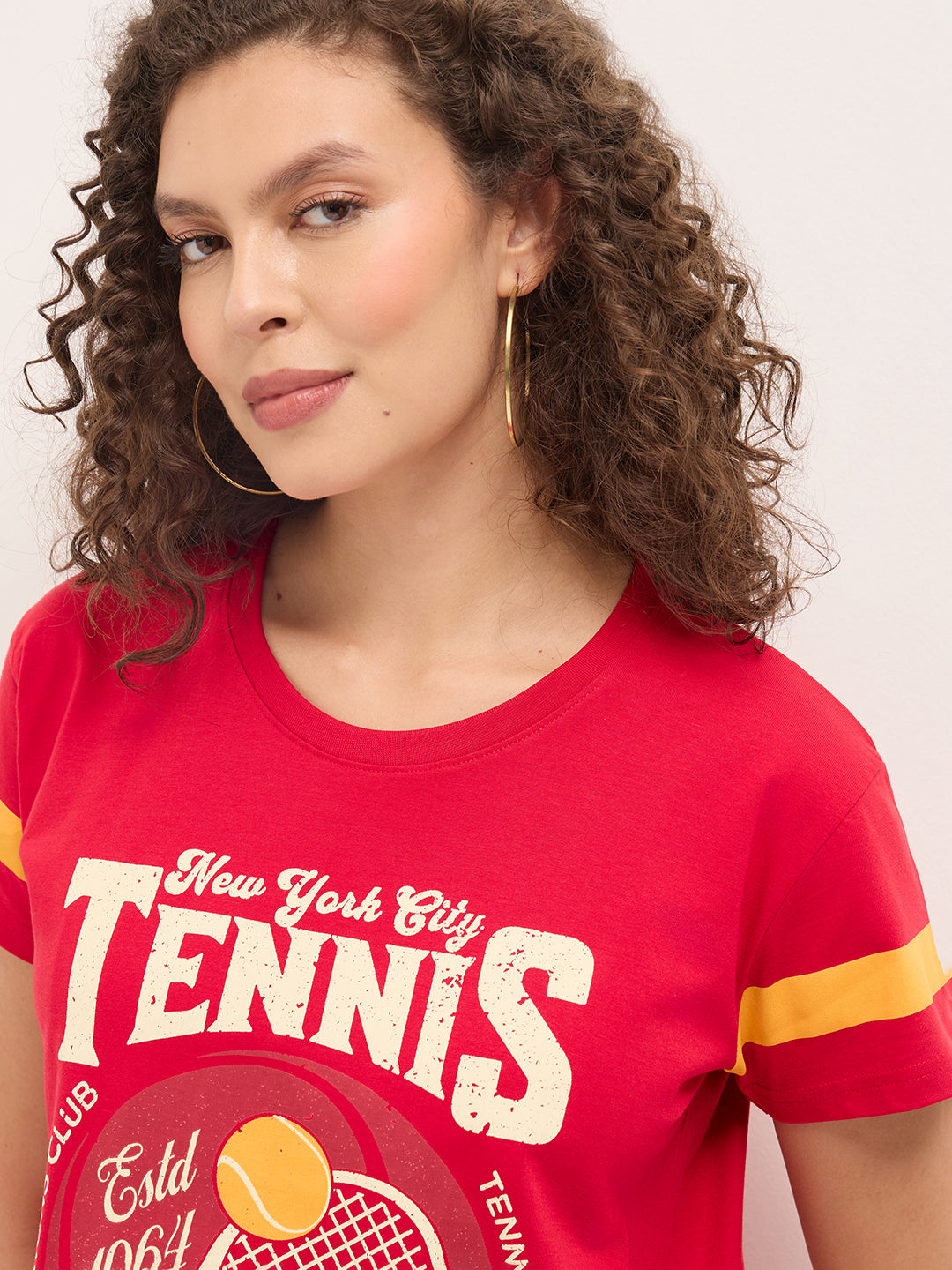 Womens Half Sleeve Round Neck Printed Boxy Fit Tshirts