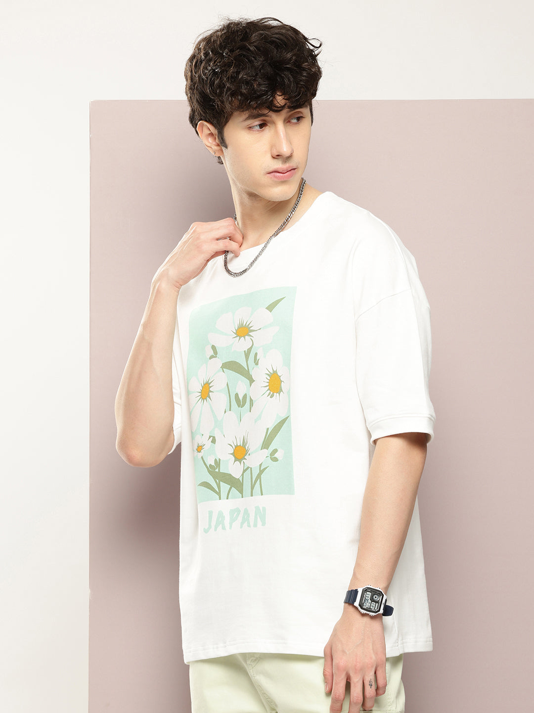 Mens Half Sleeve Round Neck Printed Oversized Fit Tshirts