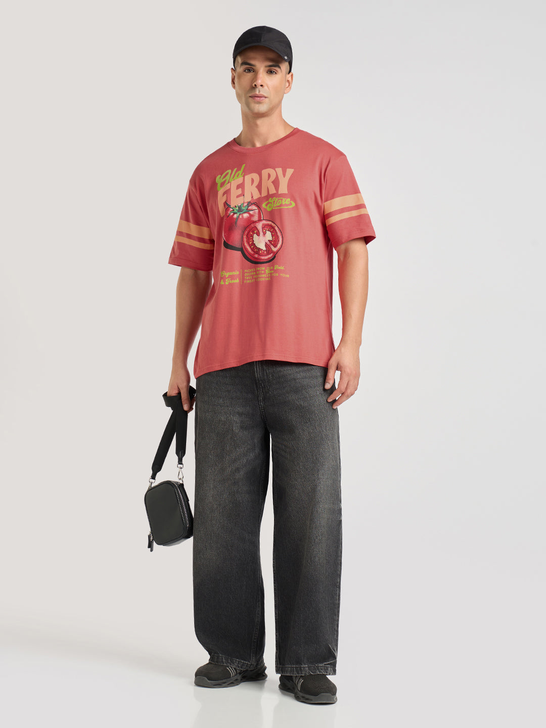 Mens Printed Oversized Cotton Round Neck Tshirt