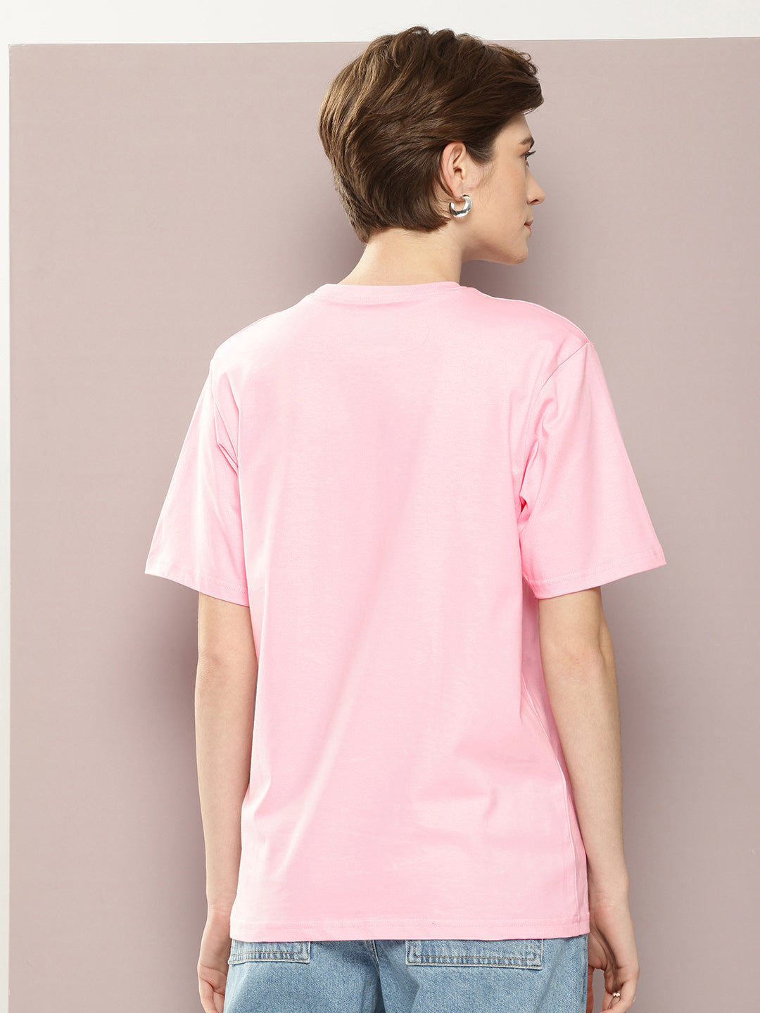 Womens Half Sleeve Round Neck Printed Oversized Fit Tshirts