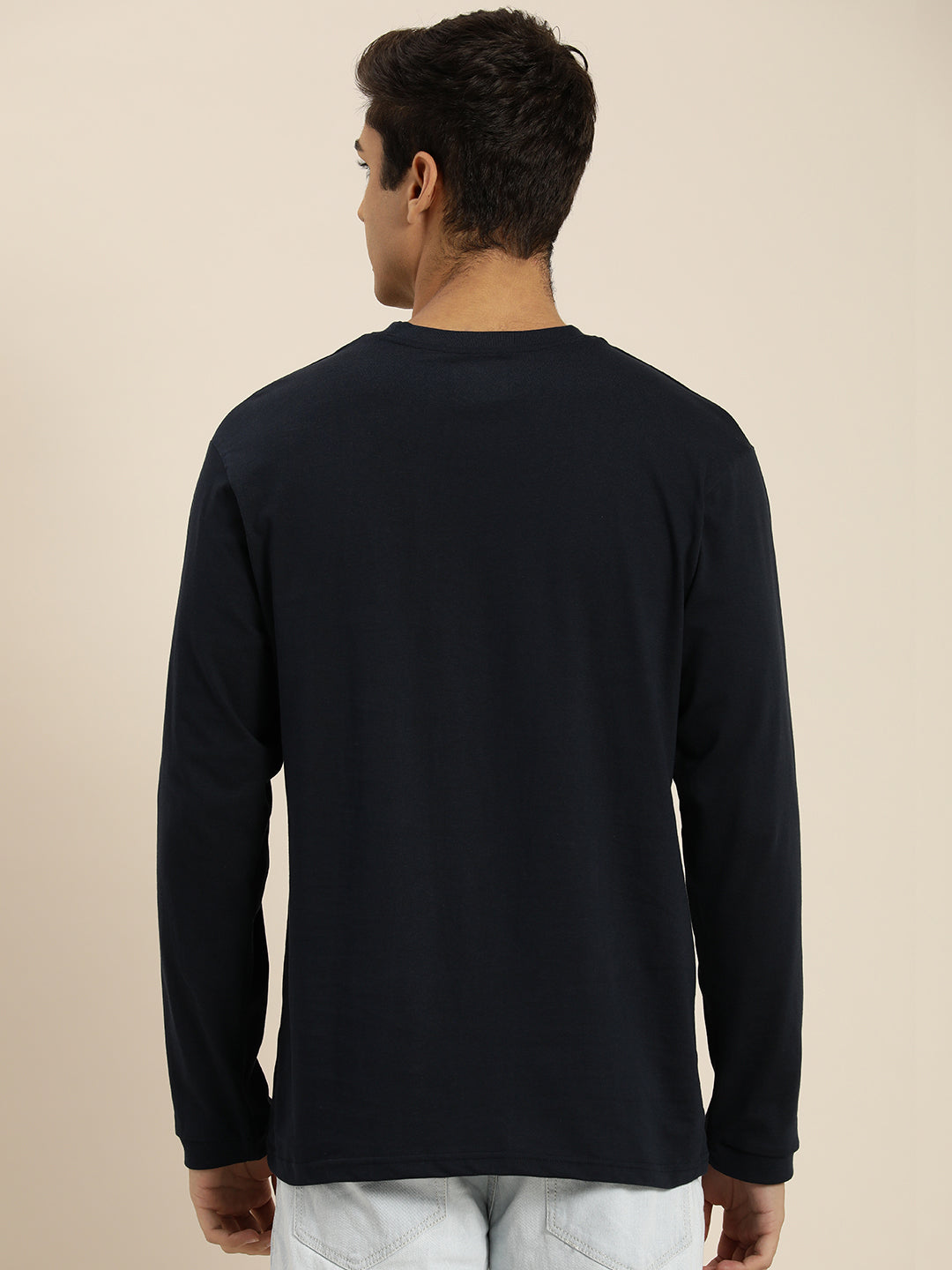 Mens Long Sleeve Round Neck Oversized Fit T-Shirt