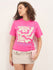 Womens Half Sleeve Round Neck Puff Print Oversized Fit Tshirts