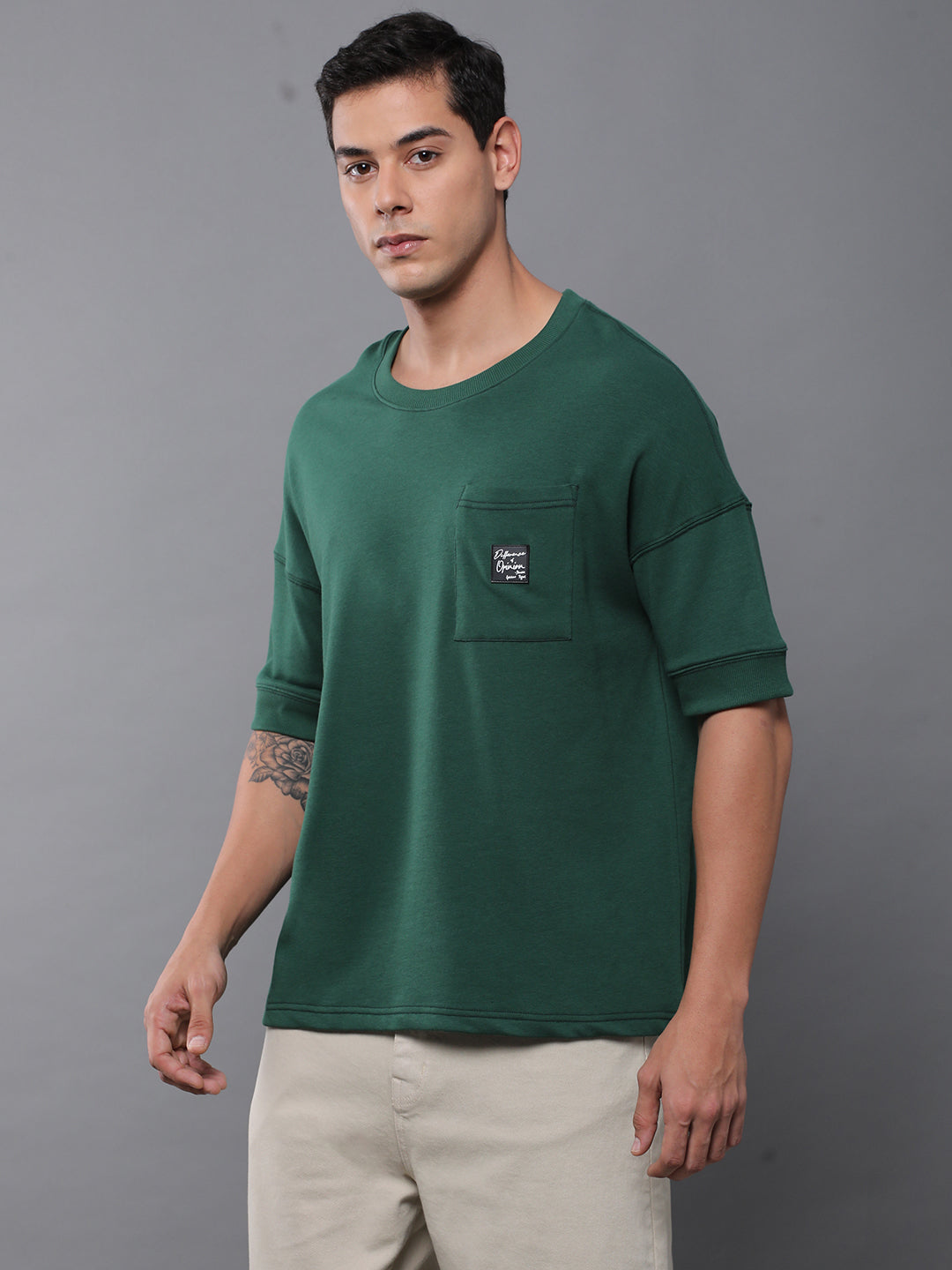 Mens Half Sleeve Round Neck Oversized Fit T-Shirts