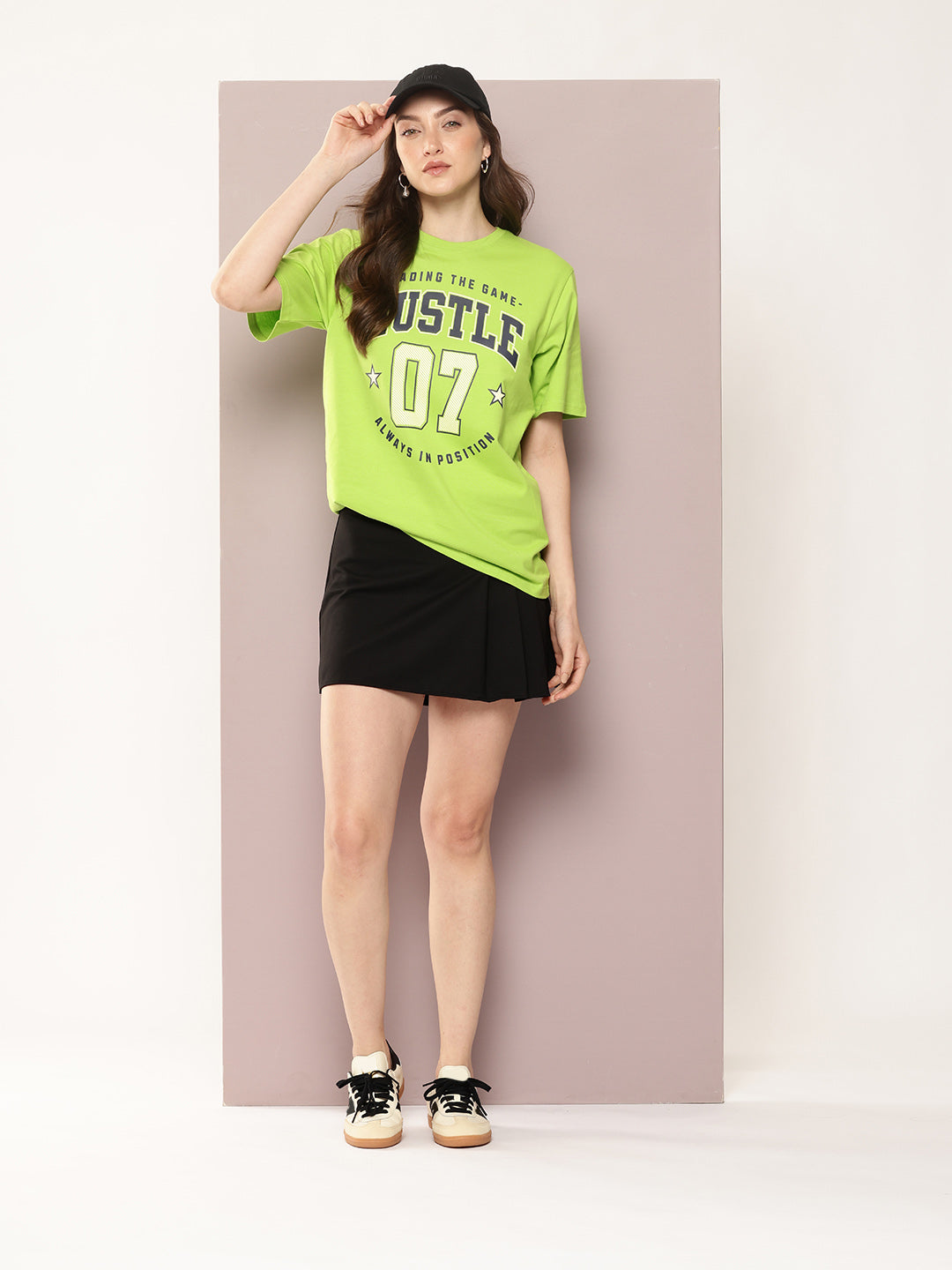 Womens Half Sleeve Round Neck Printed Oversized Fit Tshirts