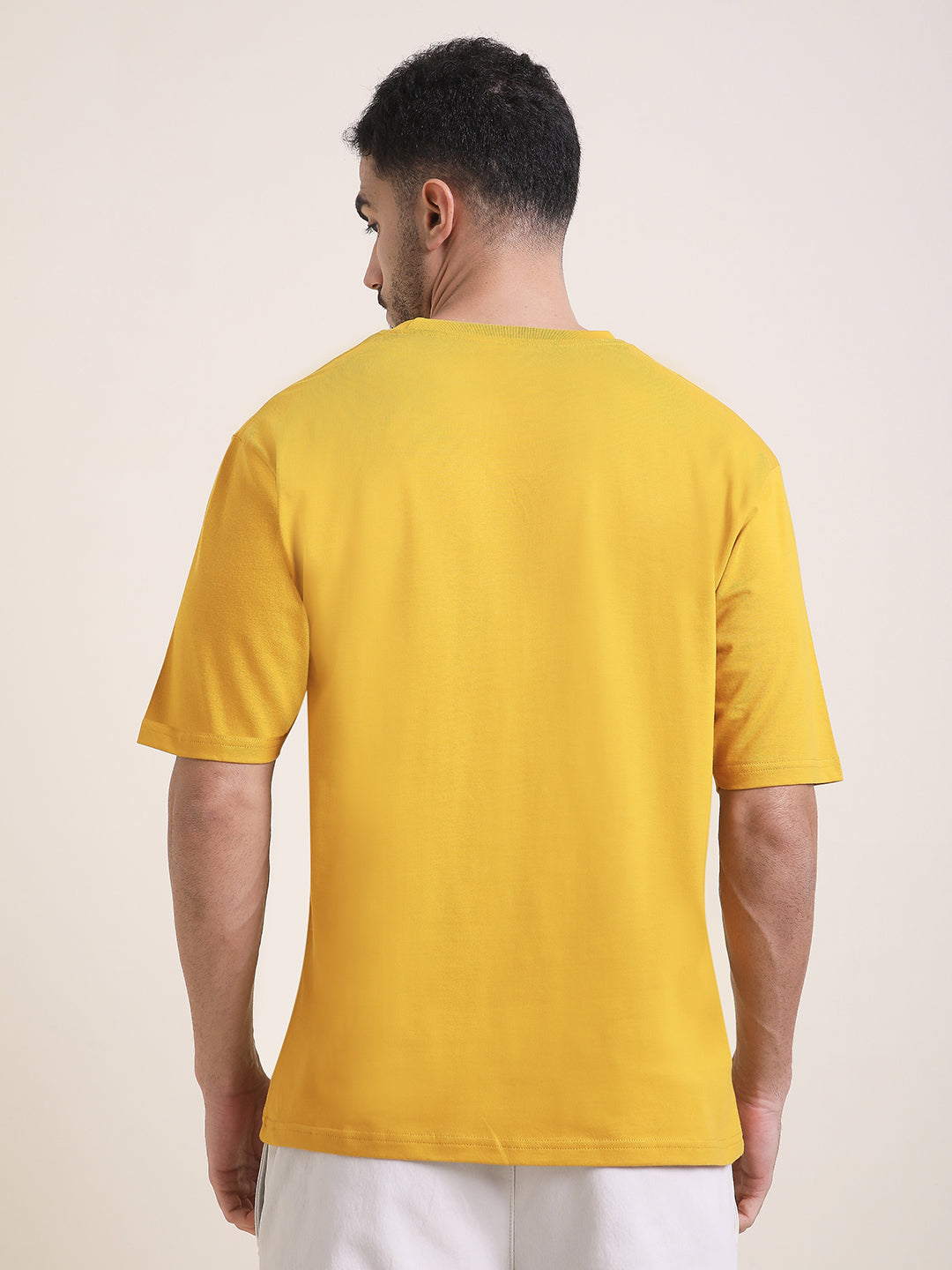 Mens Half Sleeve Round Neck Embroidered Oversized Fit Tshirts