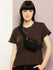 Womens Half Sleeve Round Neck Solid Boxy Fit Tshirts