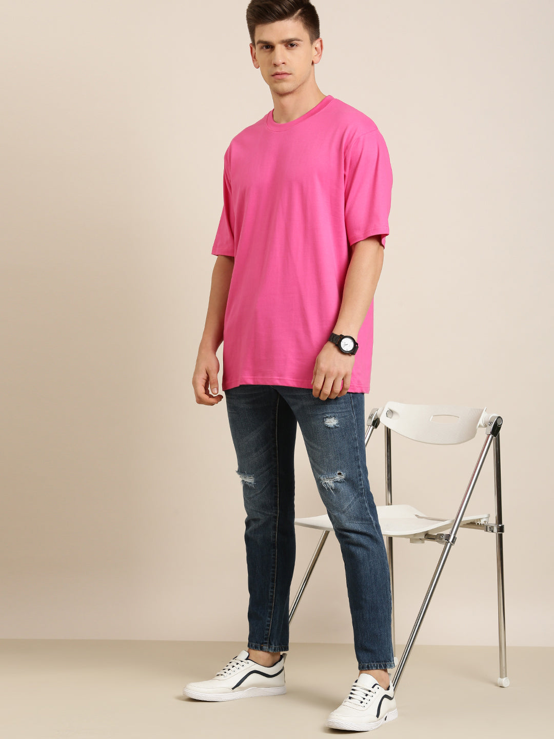 Mens Half Sleeve Round Neck Oversized Fit T-Shirts