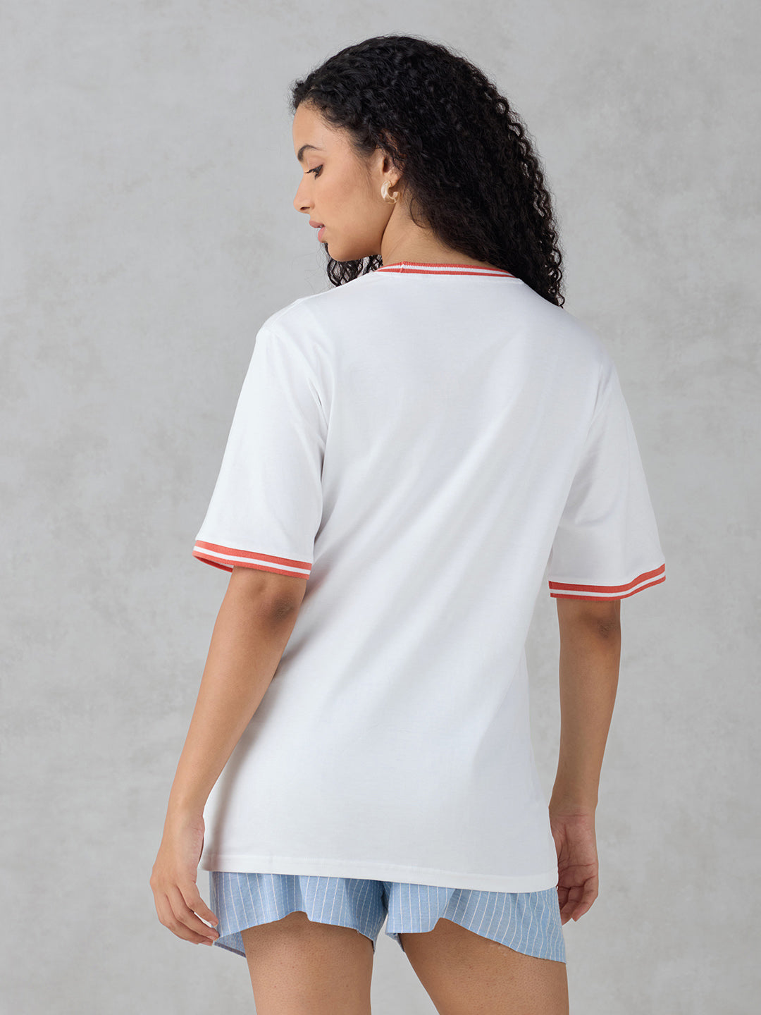 Womens Half Sleeve Printed Oversized Fit Tshirt