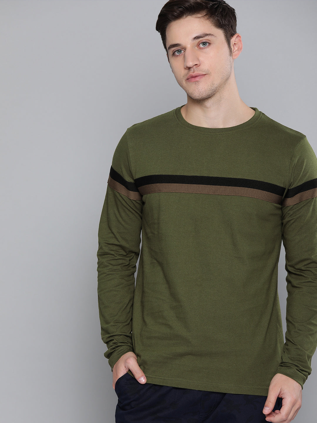 Mens Full Sleeve Round Neck Regular Fit T-Shirts