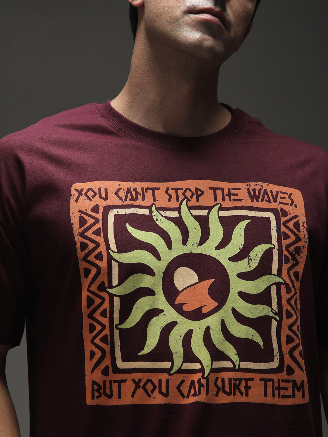 Mens Half Sleeve Drop Shoulder Printed Oversized Fit T-Shirts