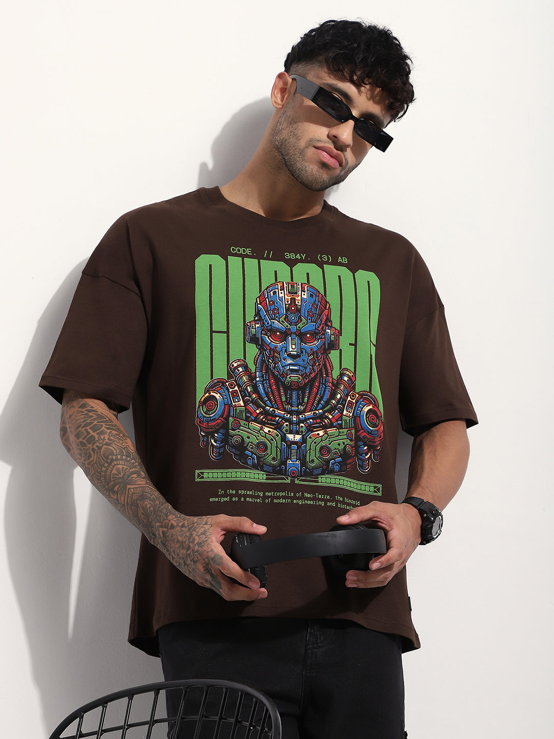 Mens Half Sleeve Drop Shoulder Printed Oversized Fit T-Shirts