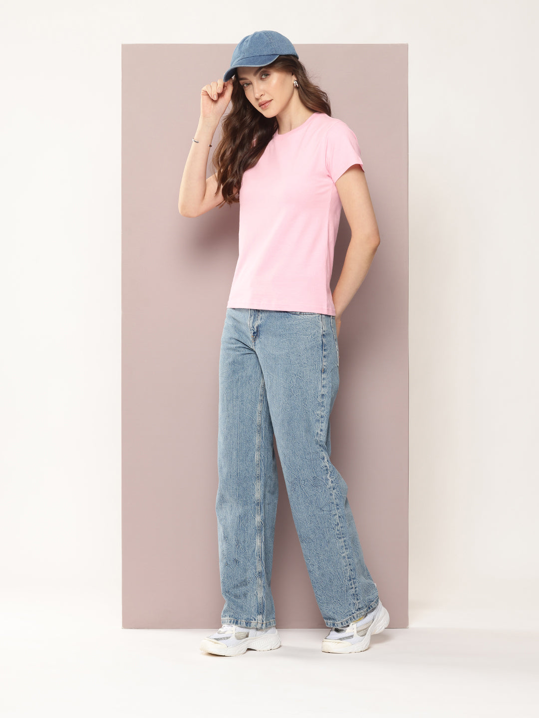 Womens Half Sleeve Round Neck Solid Regular Fit Tshirts