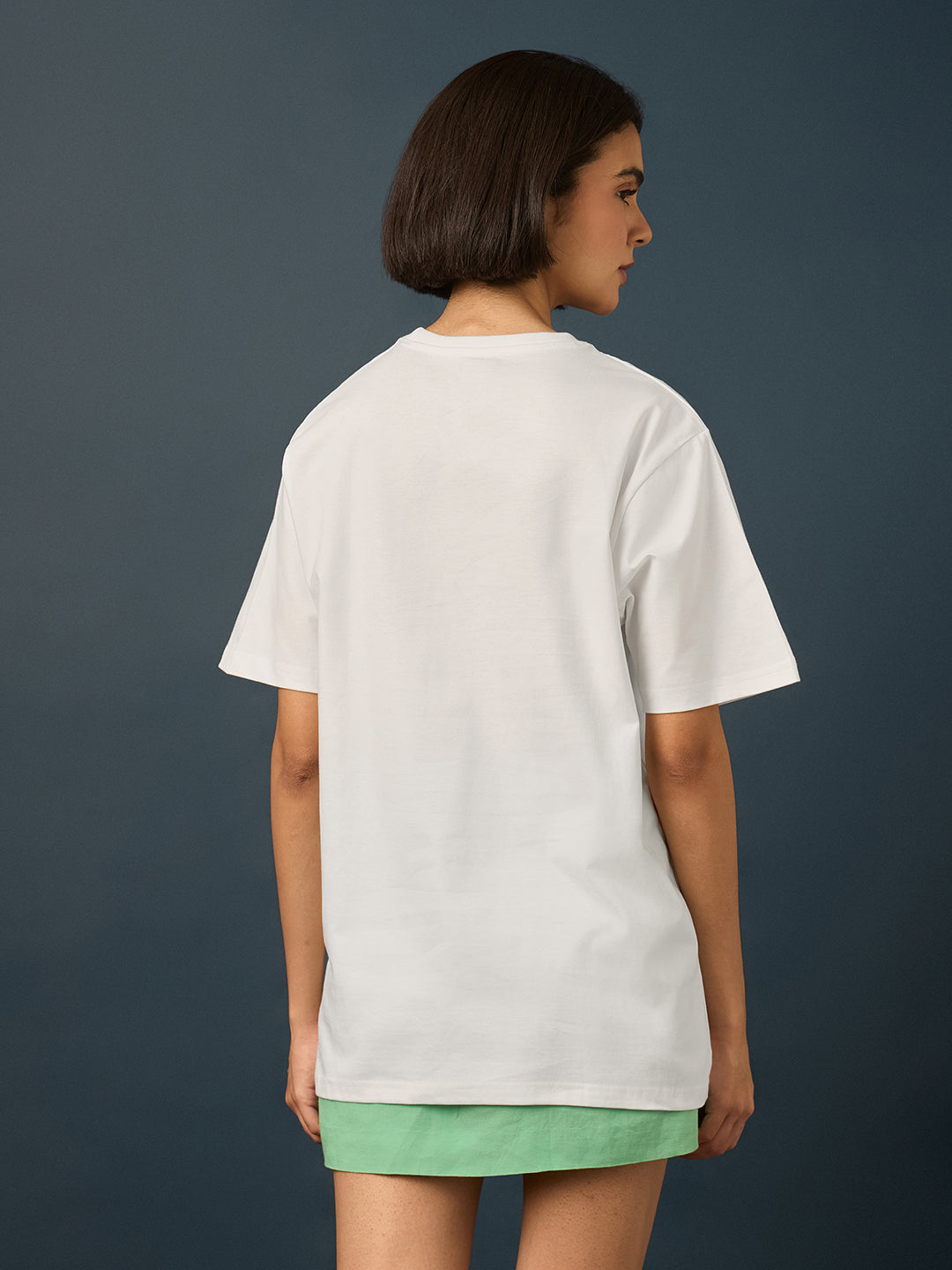 Womens Short Sleeve Printed Oversized Fit Tshirt 