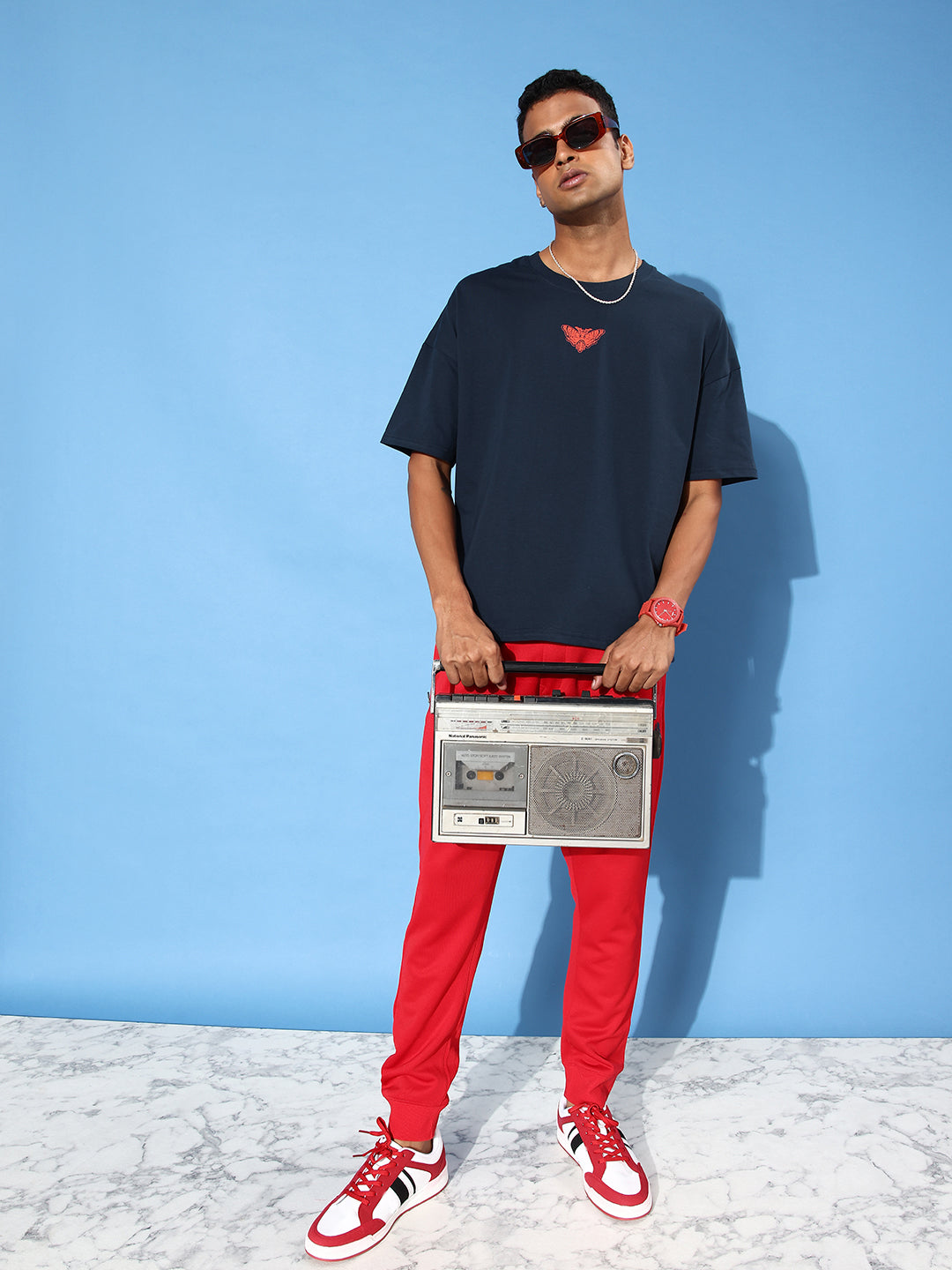 Mens Half Sleeve Drop Shoulder Printed Oversized Fit T-Shirts