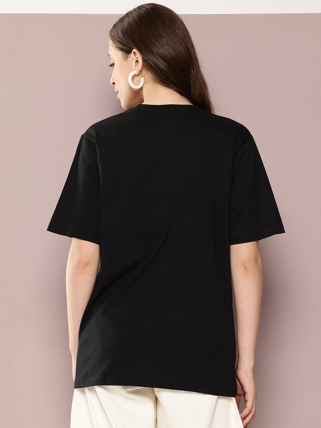 Womens Half Sleeve Round Neck Printed Oversized Fit Tshirts
