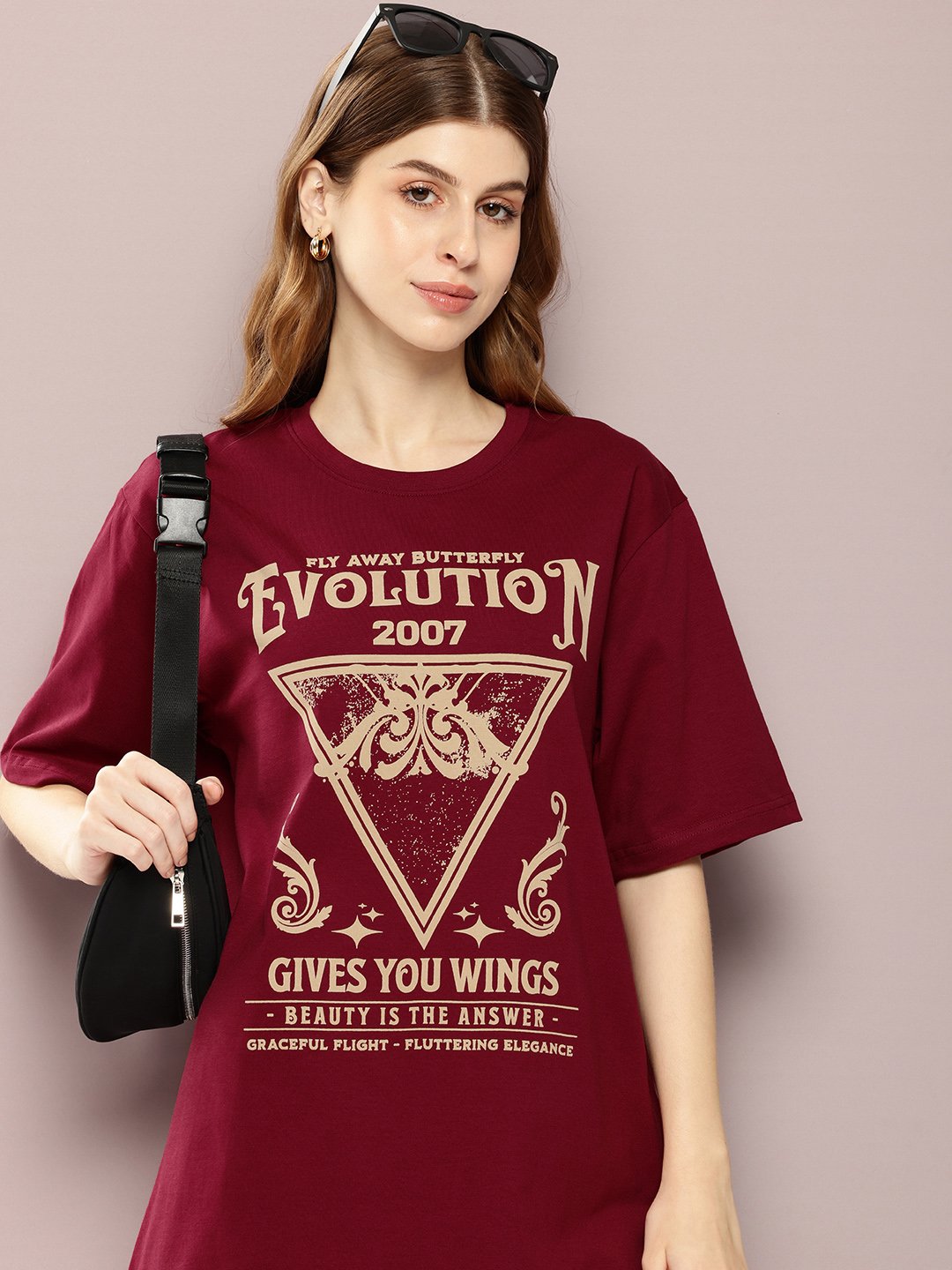 Womens Half Sleeve Round Neck Oversized Fit T-Shirts