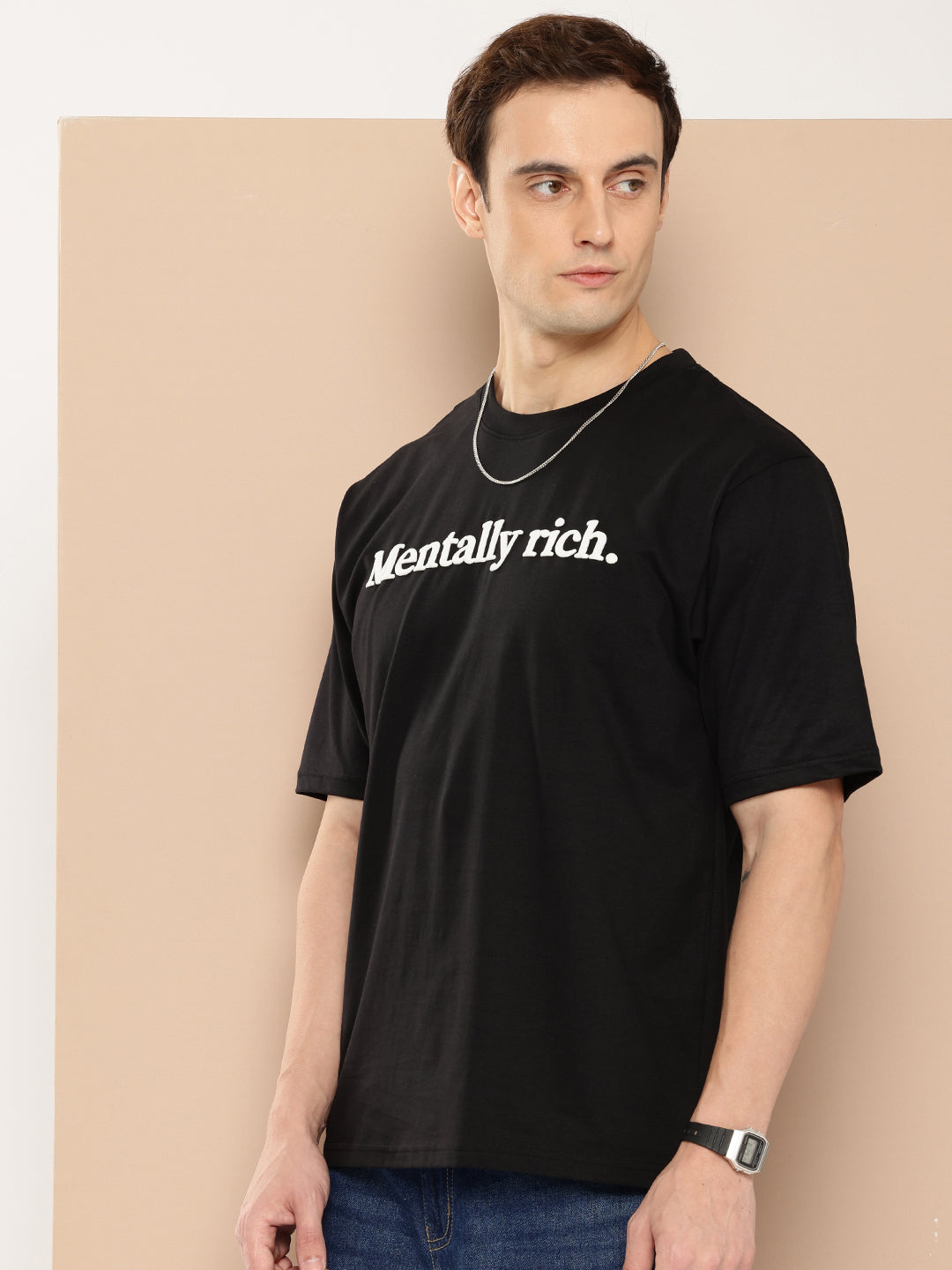 Mens Half Sleeve Round Neck Printed Oversized Fit Tshirts