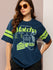 Womens Short Sleeve Printed Oversized Fit Tshirt