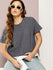 Womens Half Sleeve Round Neck All-Over Striped Boxy Fit Tshirts