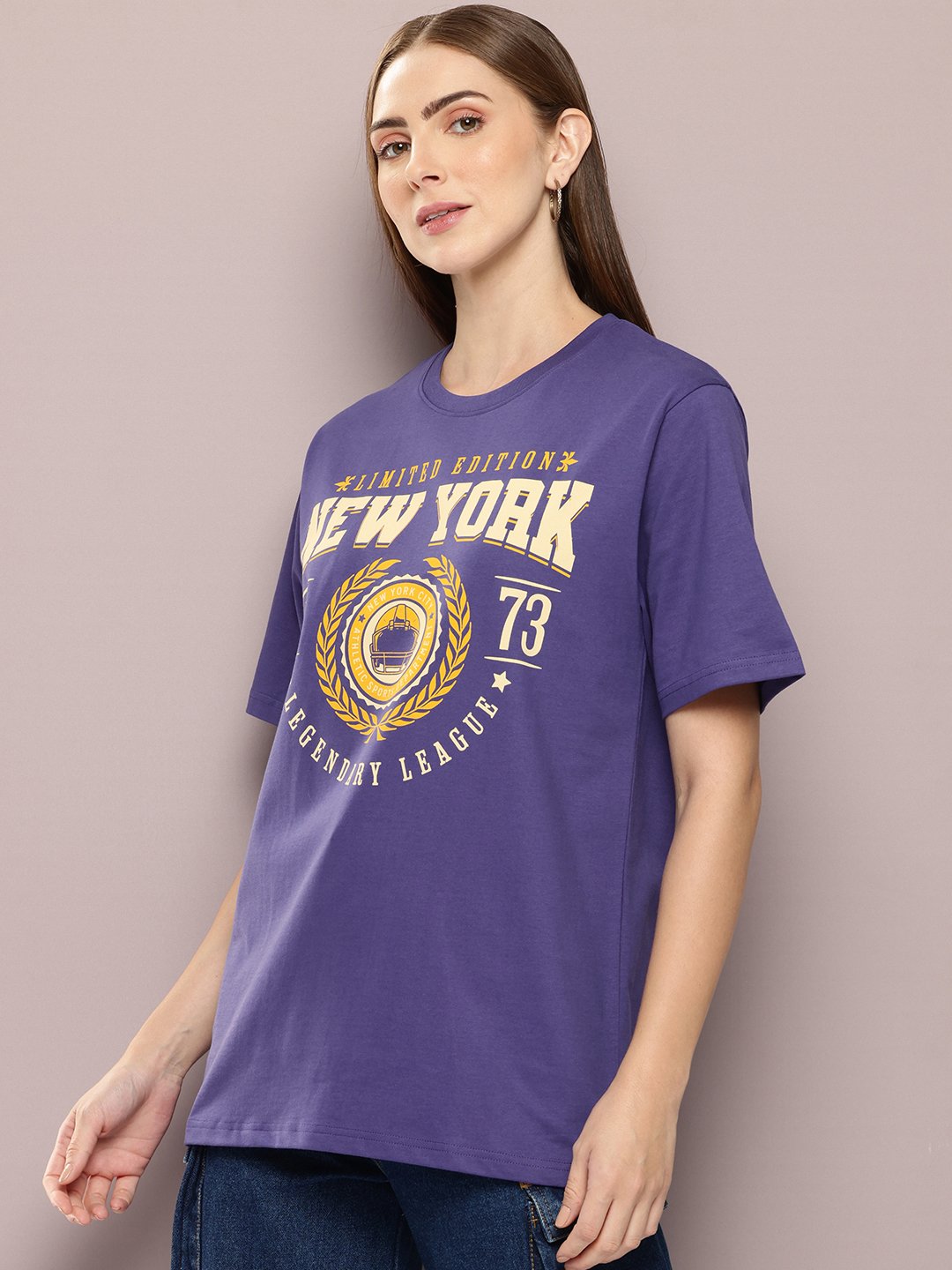 Womens Half Sleeve Round Neck Oversized Fit T-Shirts