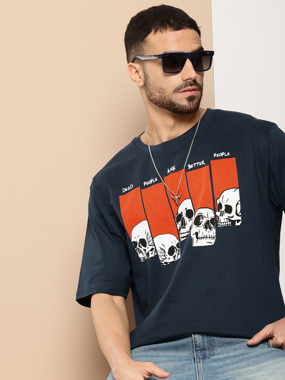 Mens Half Sleeve Round Neck Printed Oversized Fit Tshirts