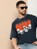 Mens Half Sleeve Round Neck Printed Oversized Fit Tshirts