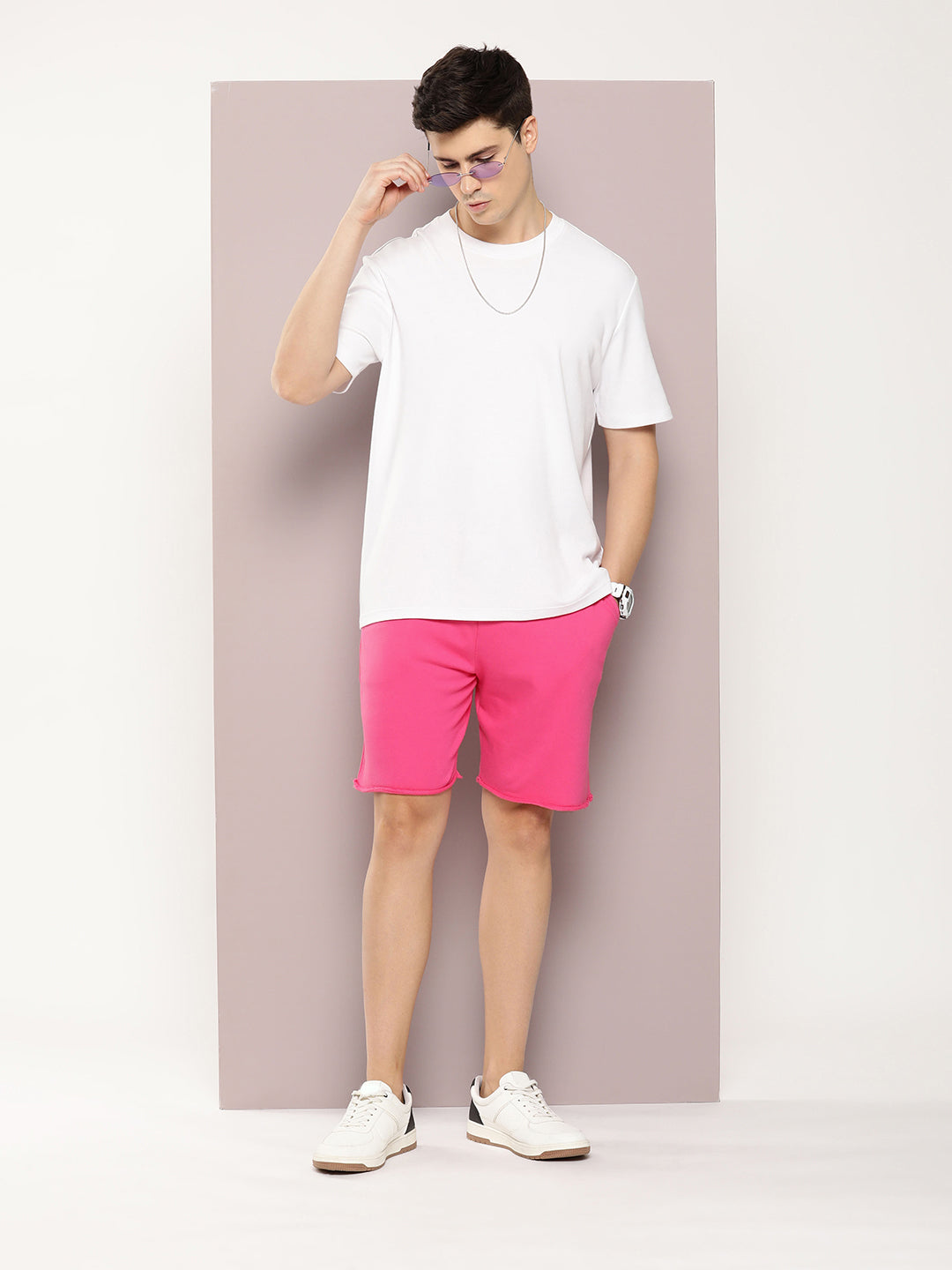 Men Solid Regular Fit Shorts