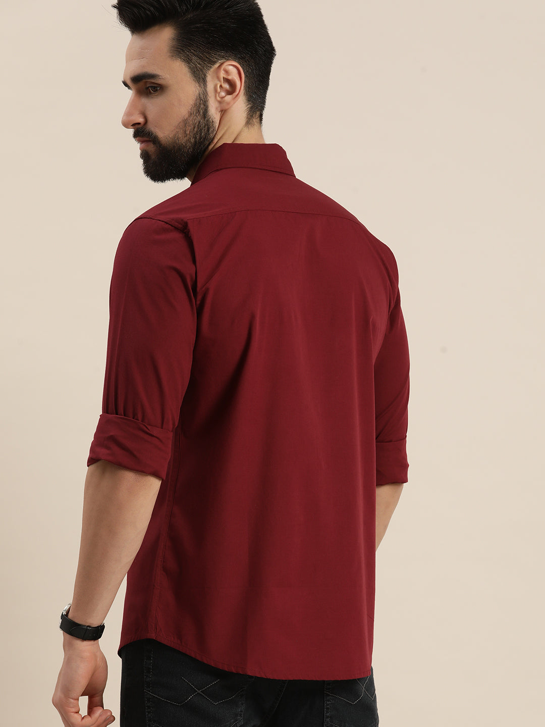 Mens Plain Full Sleeve Shirt With Pocket