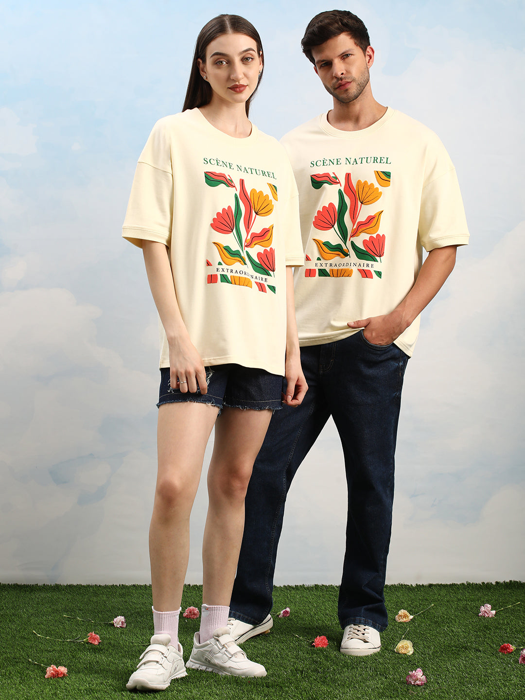 Mens Half Sleeve Printed Oversized Tshirt