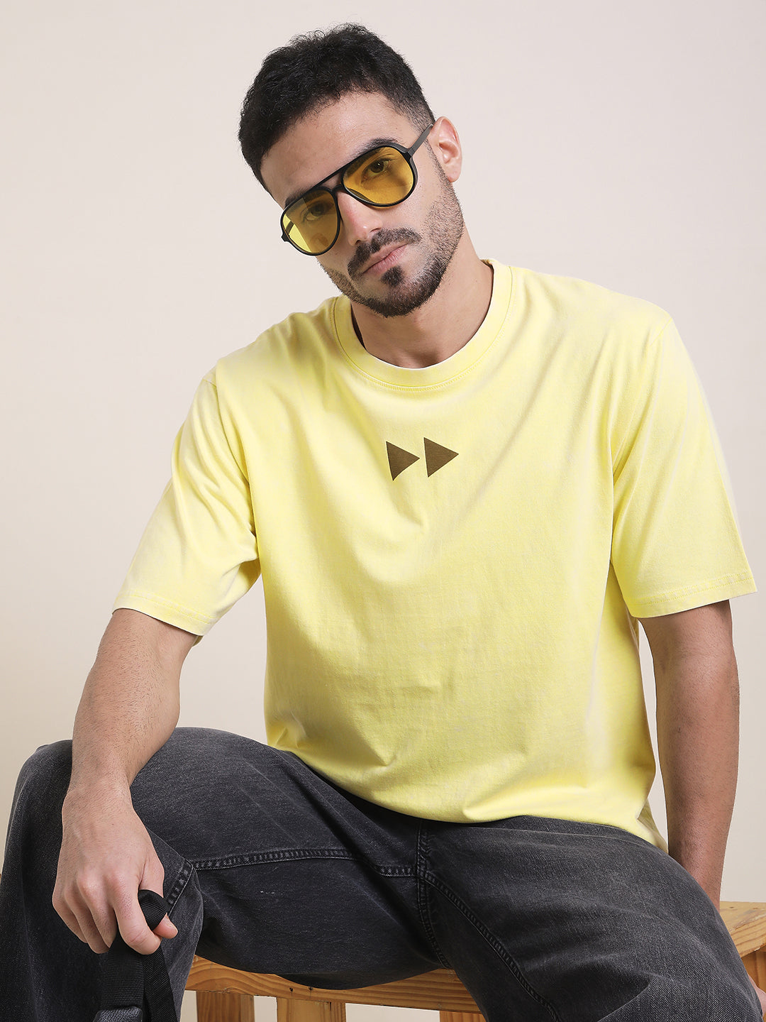 Mens Half Sleeve Round Neck Back Printed Oversized Fit Tshirts