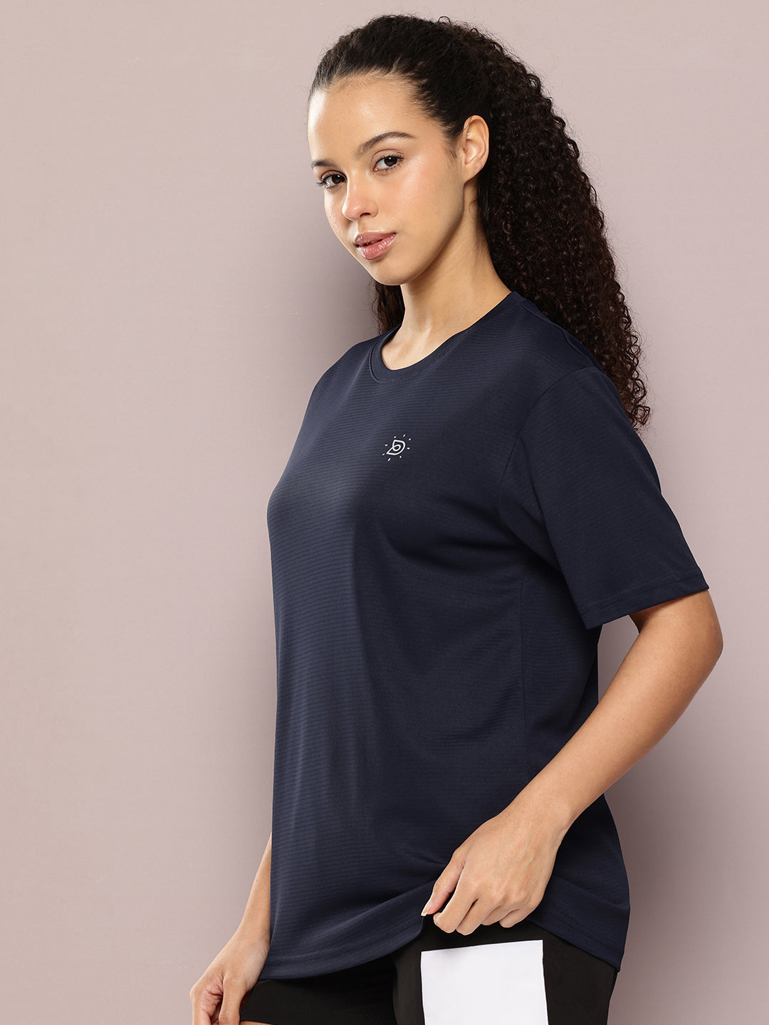 Womens Half Sleeve Round Neck Solid Oversized Fit Tshirts