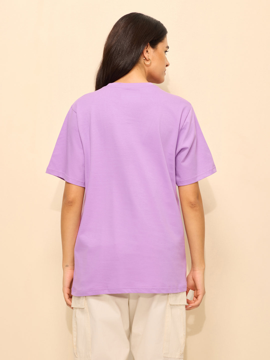 Womens Embroidery Oversized Fit Cotton T-Shirt