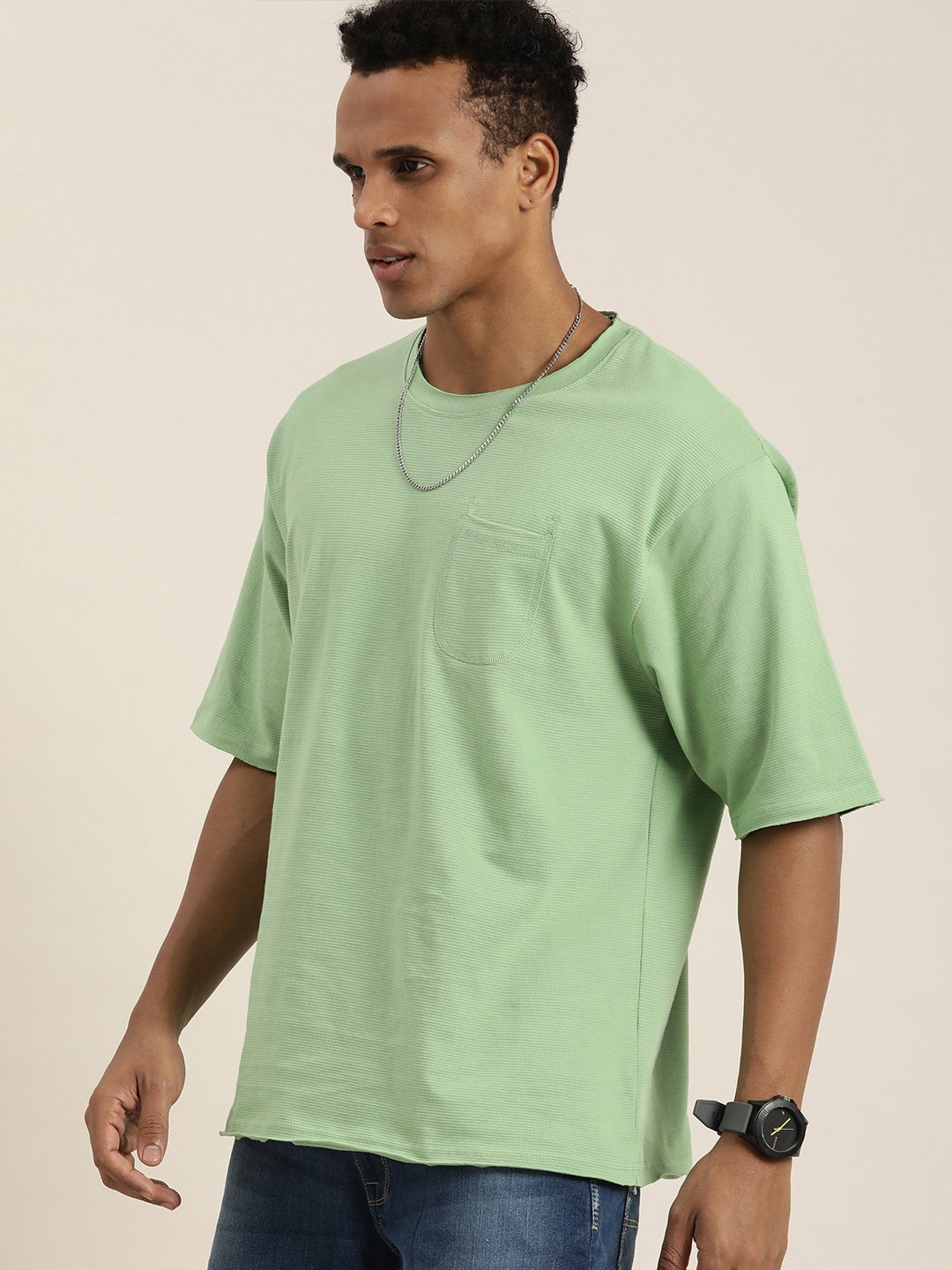 Mens Half Sleeve Round Neck Oversized Fit T-Shirts