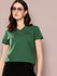 Womens Short Sleeve Solid V-Neck Regular Fit Tshirt