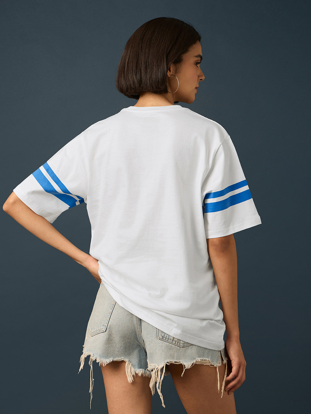 Womens Short Sleeve Printed Oversized Fit Tshirt 