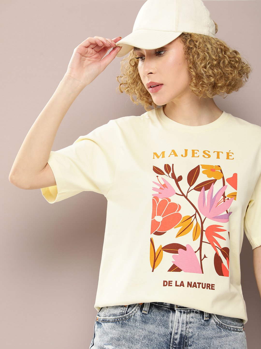 Womens Half Sleeve Round Neck Oversized Fit T-Shirts