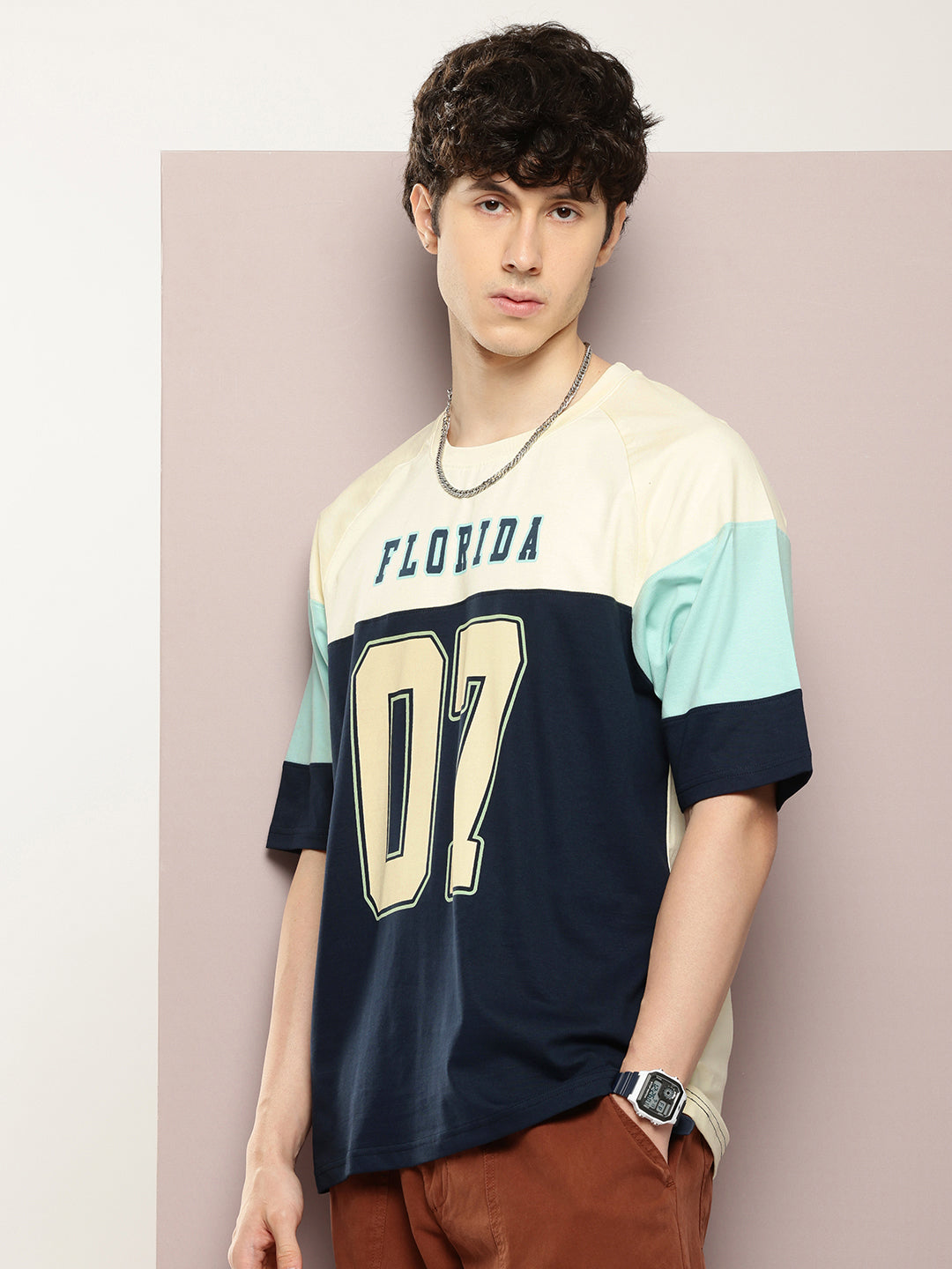 Mens Half Sleeve Round Neck Printed Oversized Fit Tshirts