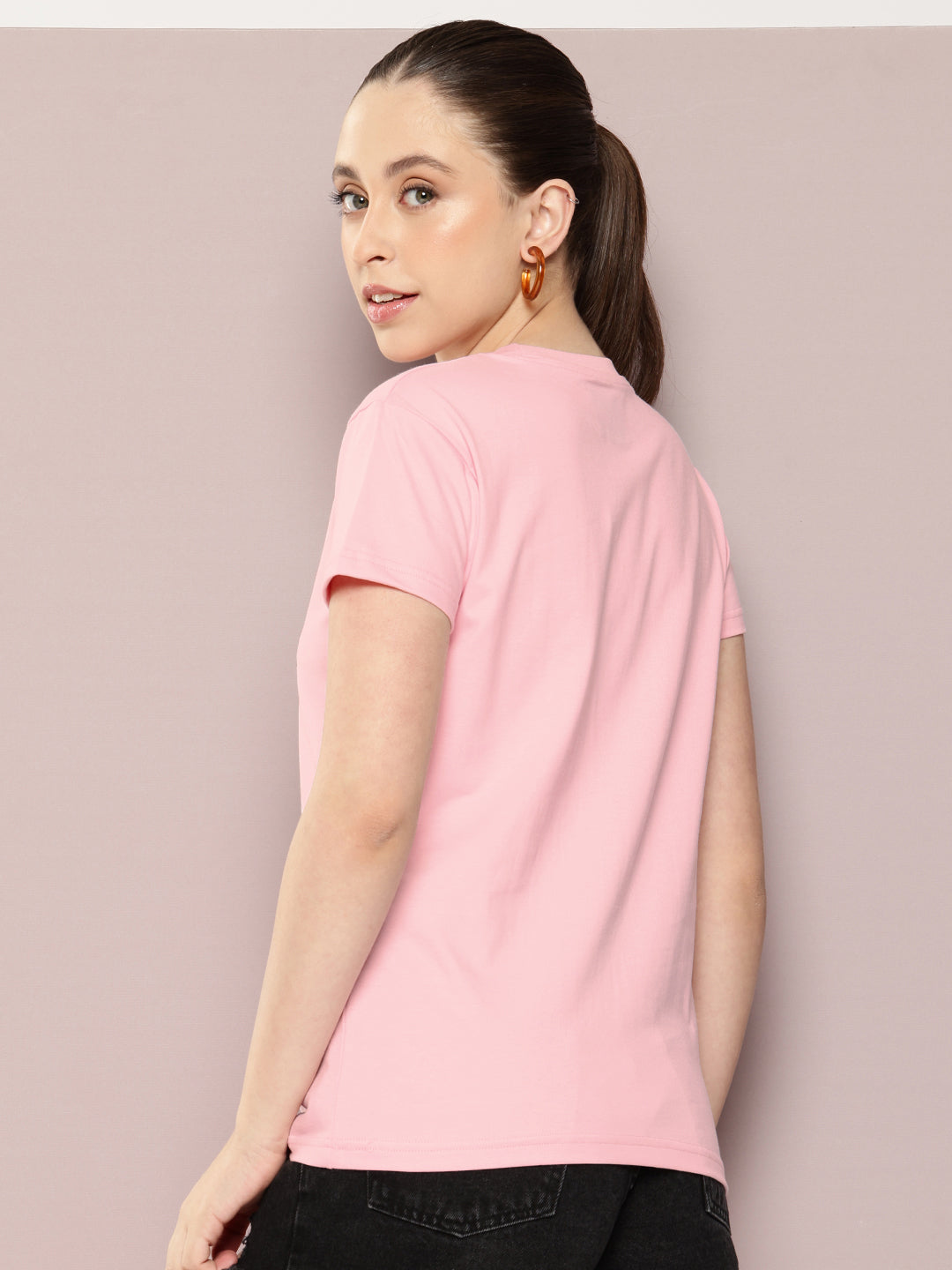 Womens Half Sleeve Round Neck Printed Regular Fit Tshirts