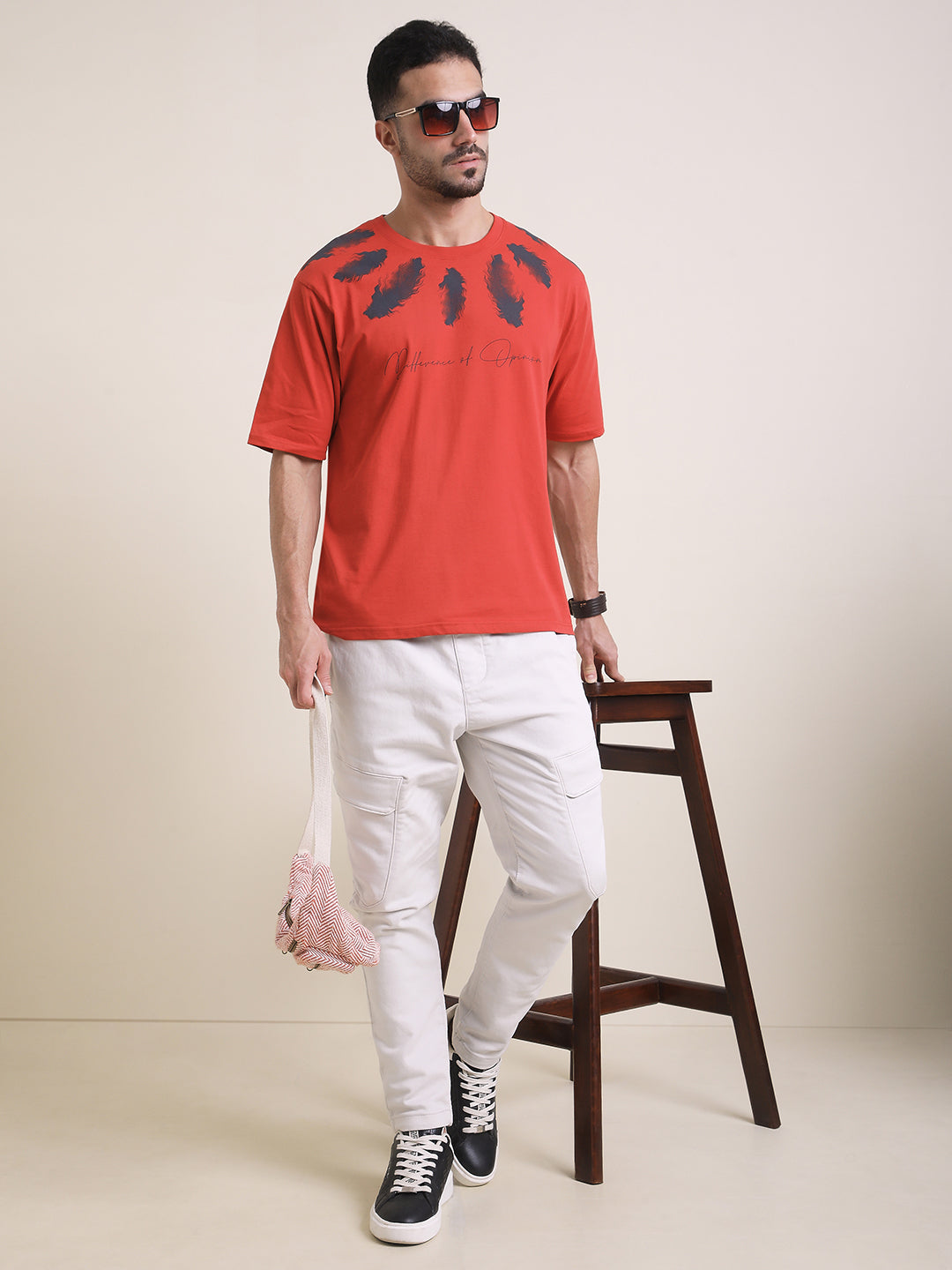 Mens Half Sleeve Round Neck Printed Oversized Fit Tshirts