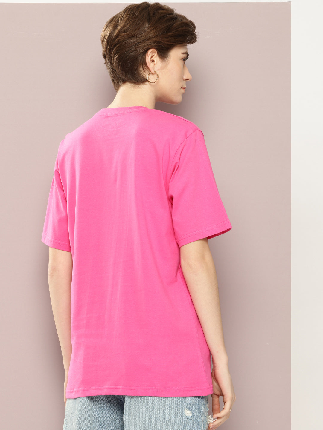 Womens Half Sleeve Round Neck Printed Oversized Fit Tshirts