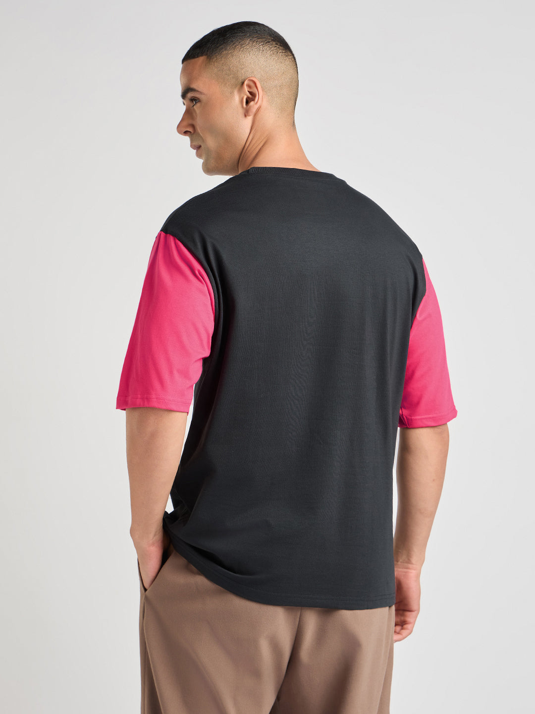 Mens Puff Printed Oversized Half Sleeve Round Neck Tshirt