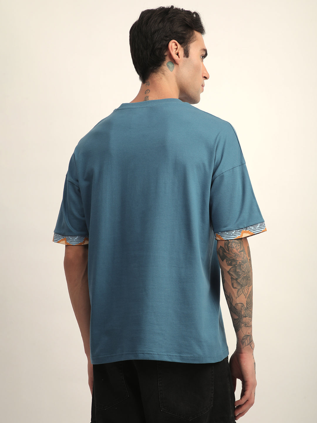 Mens Half Sleeve Drop Shoulder Printed Oversized Fit T-Shirts