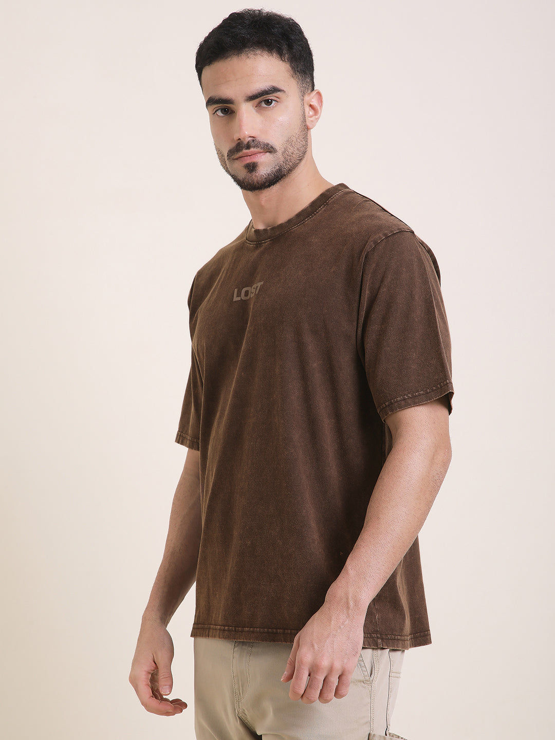 Mens Half Sleeve Round Neck Back Printed Oversized Fit Tshirts