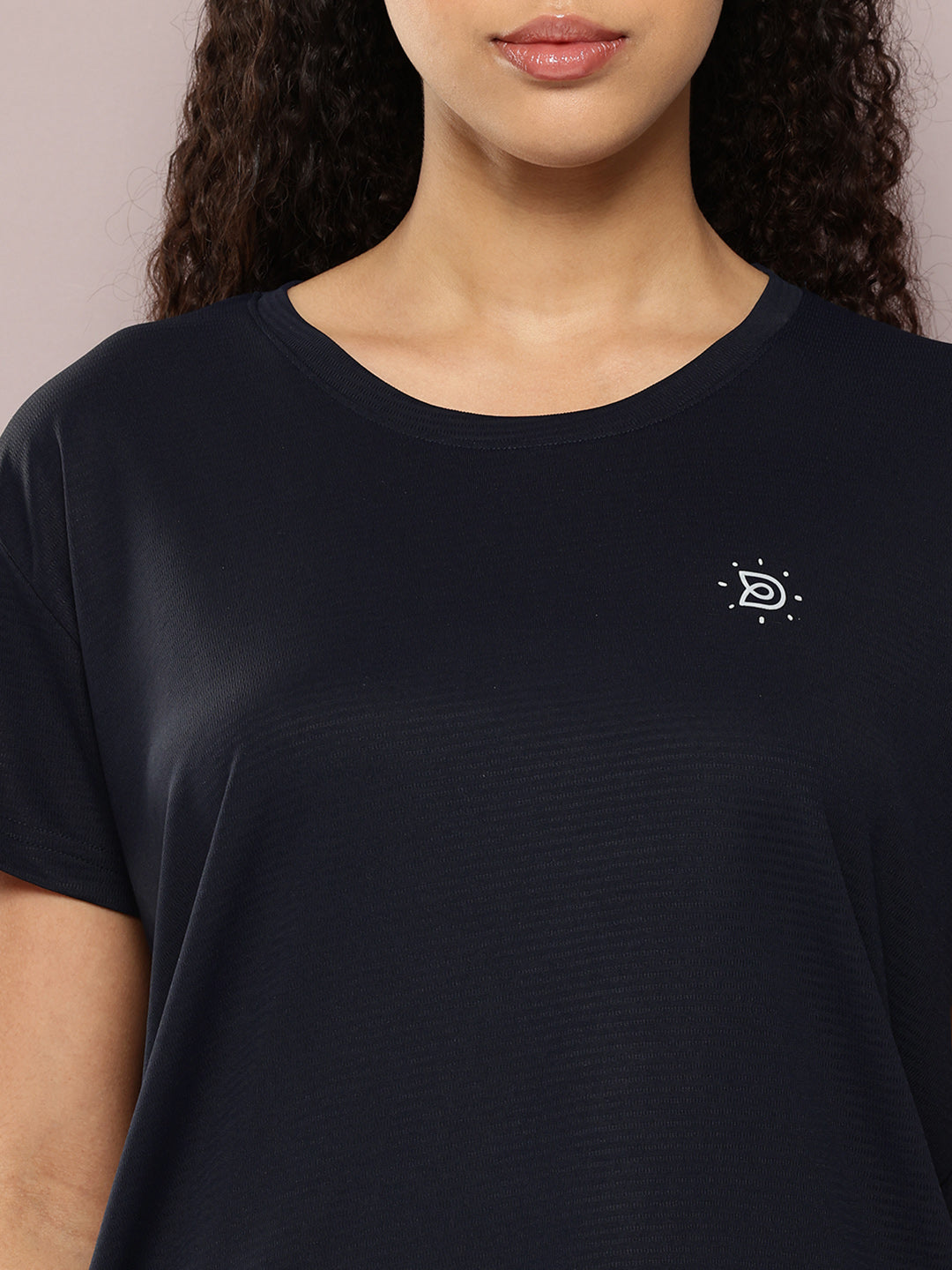 Womens Half Sleeve Round Neck Solid Boxy Fit Tshirts
