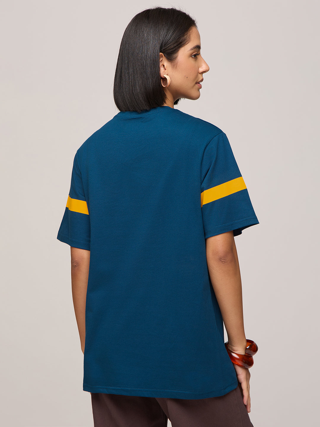 Womens Printed Oversized Fit Cotton T-Shirt