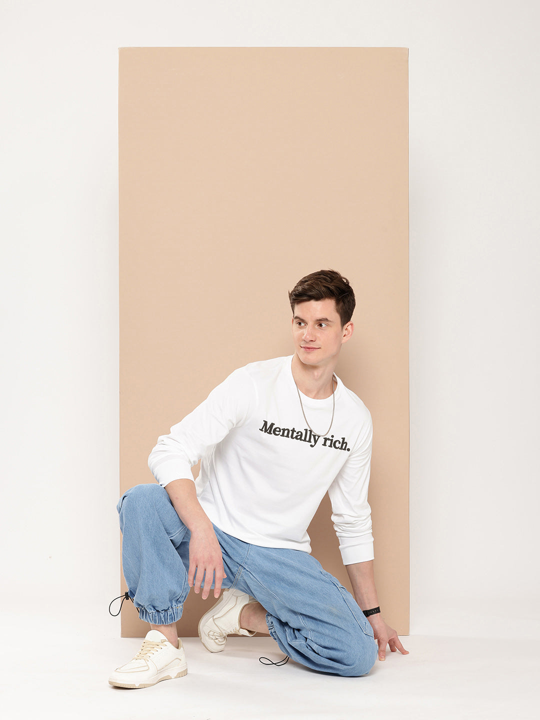 Mens Full Sleeve Round Neck Printed Regular Fit Tshirts